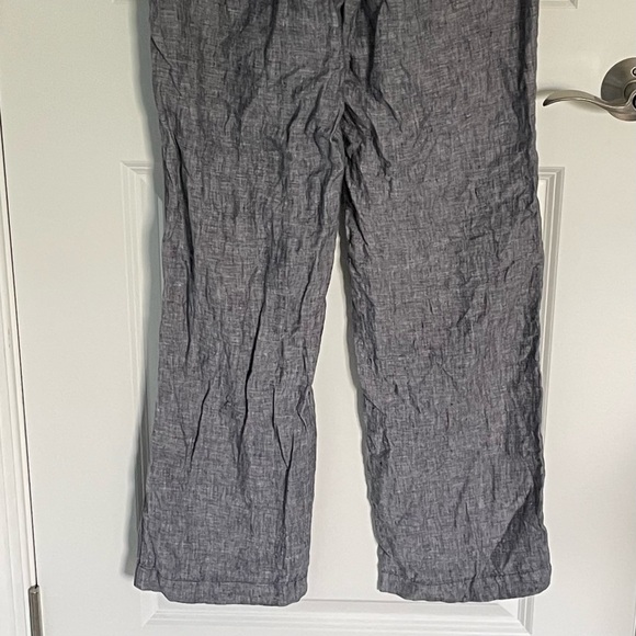 Athleta Bali heathered linen drawstring wide leg Pants 47157 - Picture 7 of 15